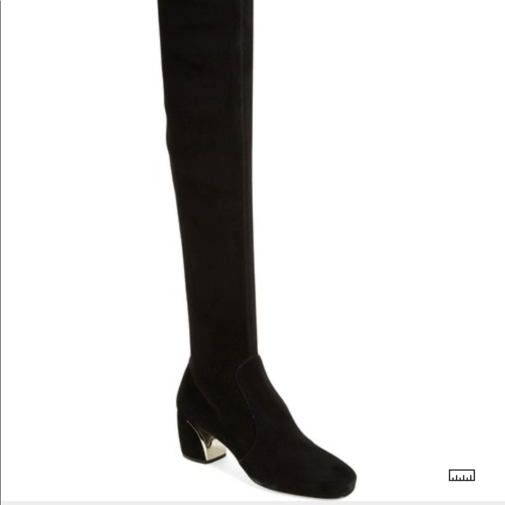 SUEDE OTK BOOTS IN BLACK